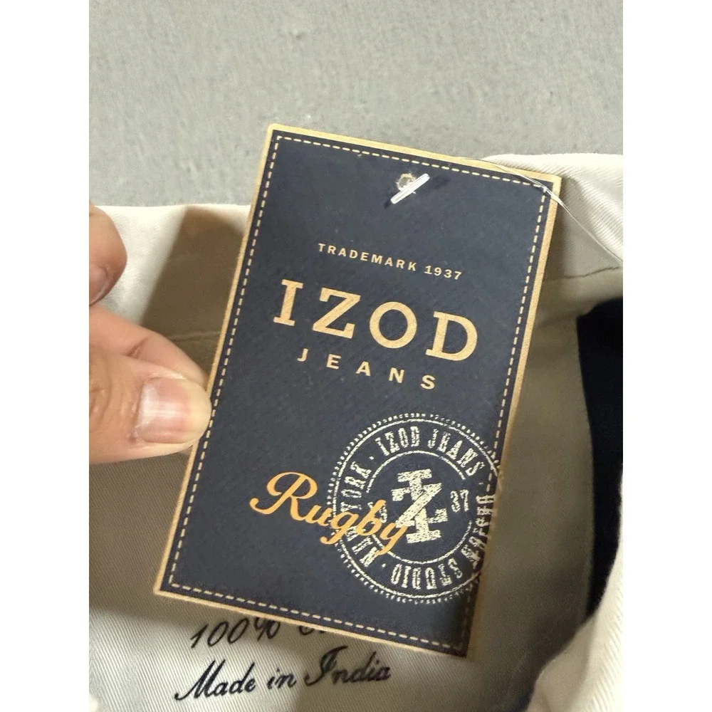 NWT Mens IZOD Estate Rugby Long Sleeve Size Large Blue
